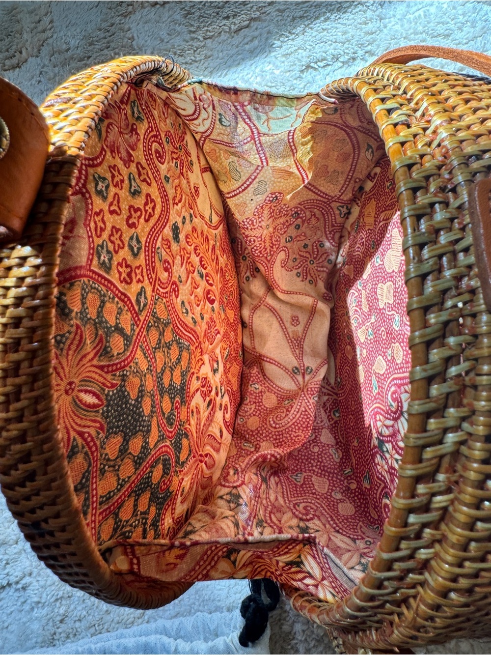 Amerii Brown Woven Round Crossbody Bag - Picture 6 of 11